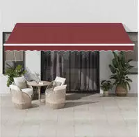 vidaXL Markise Manuell Weinrot 450x350 cm