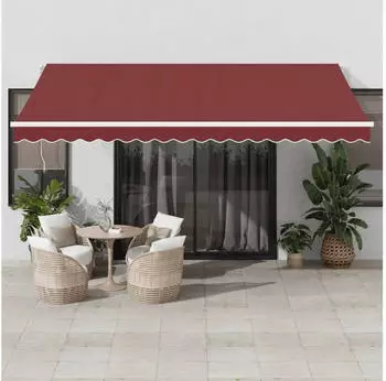 vidaXL Markise Manuell Ausziehbar 450x350cm Weinrot (3214986)