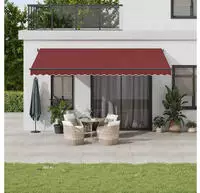 vidaXL Markise Automatisch mit LEDs Weinrot 500x300 cm