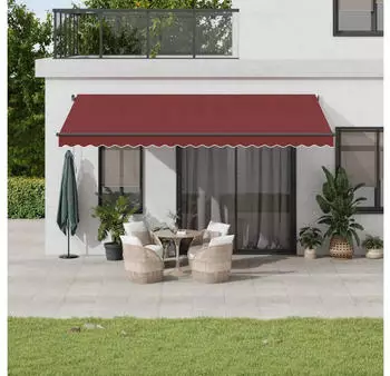 vidaXL Markise Automatisch Ausziehbar mit LED Bordeaux 500x300cm (3310197)