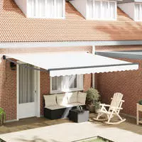 vidaXL Markise Wei&szlig; 400 x 300 cm Polyester und Metall