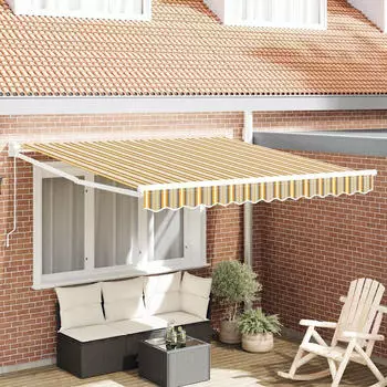 vidaXL Einziehbare Markise Manuell Mehrfarbig 350x250cm (3330311)