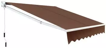 Costway Gelenkarmmarkise 2,5x2m mit Kurbel, Aluminiumrahmen, braun