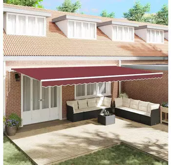 vidaXL Manuelle Einziehbare Markise 600x300cm Bordeaux (3215222)