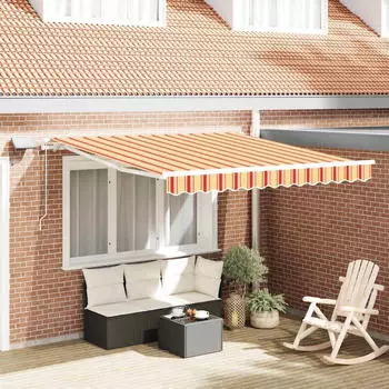 vidaXL Einziehbare Markise Manuell 350x250cm Gelb/Orange (3330250)