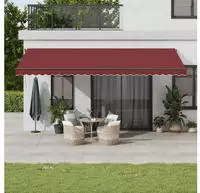 vidaXL Markise Automatisch mit LEDs Weinrot 600x300 cm