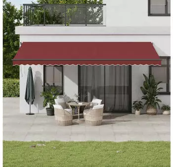 vidaXL Einziehbare Markise Automatisch mit LED-Beleuchtung 600x300cm Bordeaux