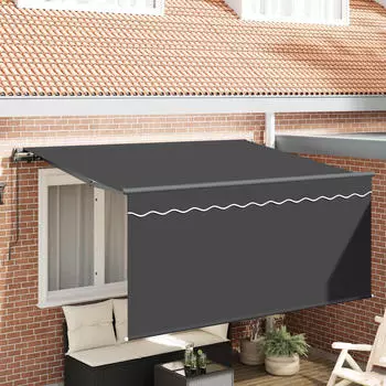 vidaXL Einziehbare Markise Gestreift Anthrazit 300x200cm (3329514)