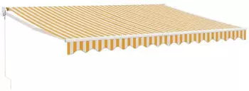 vidaXL Einziehbare Markise 4x3m Stoff und Aluminium Gelb/Wei&szlig; (3154433)
