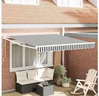 vidaXL Markise Einziehbar Anthrazit und Wei&szlig; 3x2,5 m Stoff & Aluminium