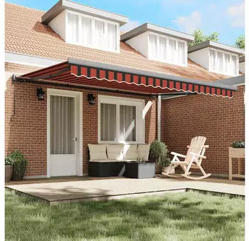 vidaXL Markise Einziehbar Orange und Braun 4x3 m Stoff und Aluminium (3154568)