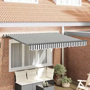vidaXL Einziehbare Markise Anthrazit und Wei&szlig; 350 x 200 cm (3329682)