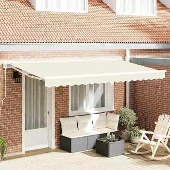 vidaXL Einziehbare Markise Creme 400x200 cm Stoff (3329769)