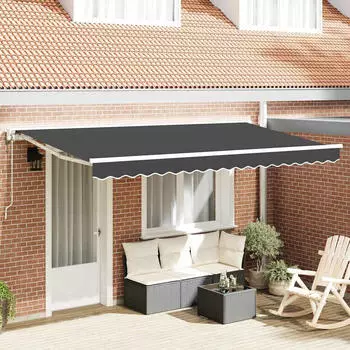 vidaXL Einziehbare Markise Anthrazit 350x200cm Polyester/Metall