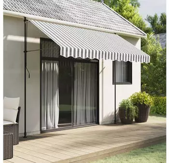 vidaXL Markisenvolant Anthrazit/Wei&szlig; Gestreift 3m (367786)