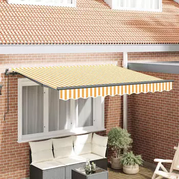 vidaXL Einziehbare Markise Manuell Gelb 250x200cm Stoff (3329364)