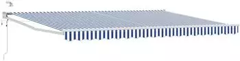 vidaXL Elektrische Ausziehbare Markise Blau und Wei&szlig; 4 x 2 m