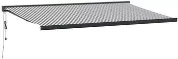 vidaXL Einziehbare Markise Anthrazit/Weiß 5x3m Stoff/Aluminium (3216142)