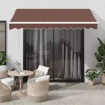 vidaXL Einziehbare Markise mit LED-Beleuchtung, Braun, 300x250cm