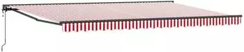 vidaXL Markise Manuell Rot-Wei&szlig; Gestreift 500x300cm (3331278)