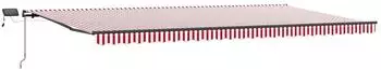 vidaXL Ausziehbare Markise rot und wei&szlig; 600&times;350cm
