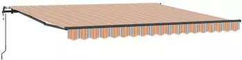 vidaXL Ausziehbare Markise mehrfarbig 400x350cm, Stoff und Aluminium