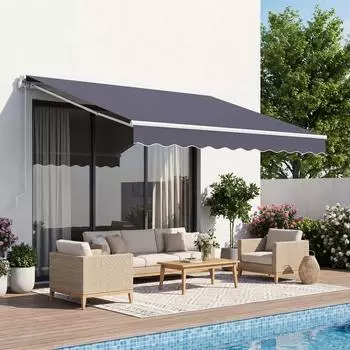 VEVOR Einziehbare Gelenkarmmarkise 250x200cm Kurbel Grau (RA250200-N)