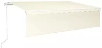 vidaXL Markise Automatisch mit Rollo, LED, Windsensor, 6x3m, Creme (3069372)