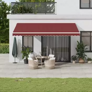 vidaXL Einziehbare Markise mit LED-Beleuchtung Bordeaux 500x350cm