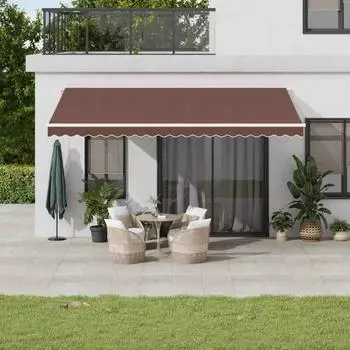 vidaXL Einziehbare Markise mit LED braun 500x350cm