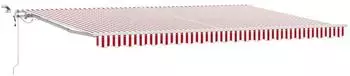 vidaXL Markisenstoff 500x300cm, rot/wei&szlig;, Polyester