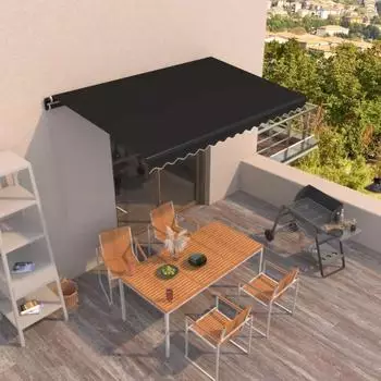 vidaXL Einziehbare Markise Manuell 450x350cm Anthrazit (3069199)