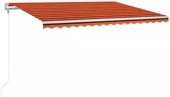 vidaXL Automatische Markise mit LED & Windsensor 400x300cm Orange/Braun (3068915)