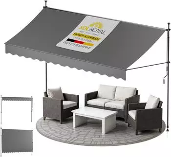 Sol Royal Klemmmarkise 3m ohne Bohren SolVision BM3 Anthrazit