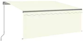 vidaXL Markise mit Rollo, manuell einziehbar, 3x2,5m, creme (3069377)