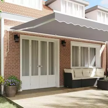vidaXL Markisenersatzstoff Hellgrau 6x3m Polyester (42000594)