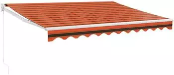 vidaXL Einziehbare Markise 3,5x2,5m Stoff & Aluminium Orange/Braun (3154442)