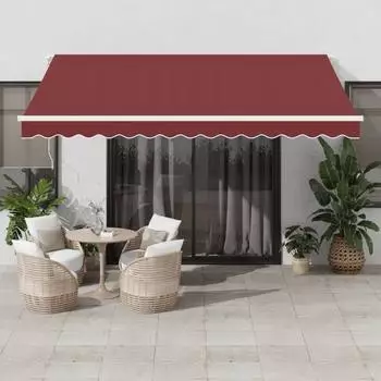 vidaXL Automatische Markise mit LED bordeaux 400x350cm