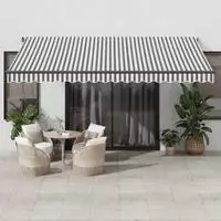 vidaXL Ausziehbare Markise Anthrazit und Wei&szlig; 450 x 300 cm Polyester