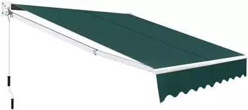 Costway Gelenkarmmarkise 2,5x2m Aluminiumrahmen, Handkurbel, 40-100° einstellbar