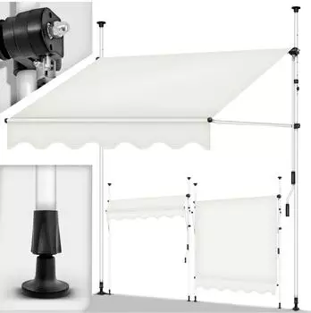 tillvex Klemmmarkise 300cm beige, ohne Bohren, höhenverstellbar (BM004)