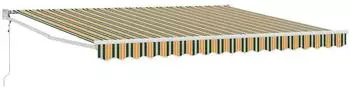 vidaXL Ausziehbare Markise 400x300cm, gr&uuml;n/wei&szlig; (3330840)