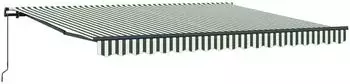 vidaXL Ausziehbare Markise gr&uuml;n/wei&szlig; 400x300cm (3330723)