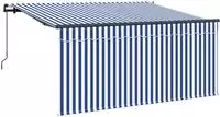 vidaXL Einziehbare Markise Blau und Wei&szlig; 300 x 200 cm