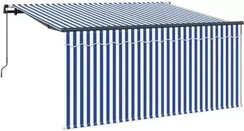 vidaXL Einziehbare Markise blau und wei&szlig; 300x200cm (3329490)
