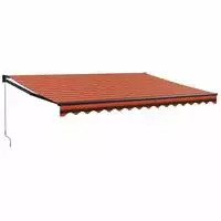 vidaXL Markise Einziehbar Orange und Braun 4,5x3 m Stoff und Aluminium