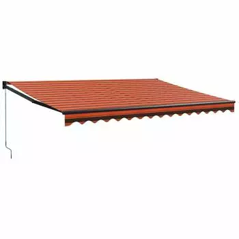 vidaXL Einziehbare Markise 4,5x3m orange/braun, Stoff und Aluminium (3154469)