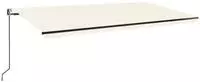 vidaXL Automatische Markise mit LED & Windsensor 600x350 cm Creme