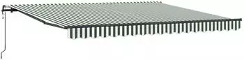 vidaXL Einziehbare Markise 400x350cm, gr&uuml;n und wei&szlig; (3330845)