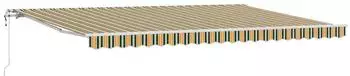 vidaXL Ausziehbare Markise 500x350cm gr&uuml;n und gelb